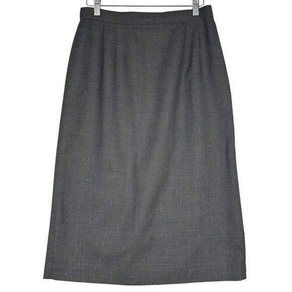 VTG Talbots Womens Pencil Skirt Sz 10 Gray 100% Wool Classic Career Work Office - Picture 1 of 13